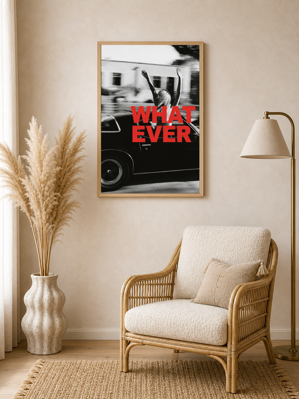 Whatever Car Photo Wall Art Print - wood framed poster