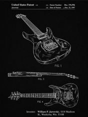 Electric Guitar Patent Wall Art Print, Chalkboard Style - unframed