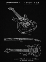 Electric Guitar Patent Wall Art Print, Chalkboard Style