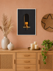 Minimalist Woman Reading Window Wall Art Print - white framed