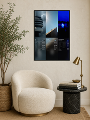 Minimalist Album Cover Wall Art Print Trio - black framed