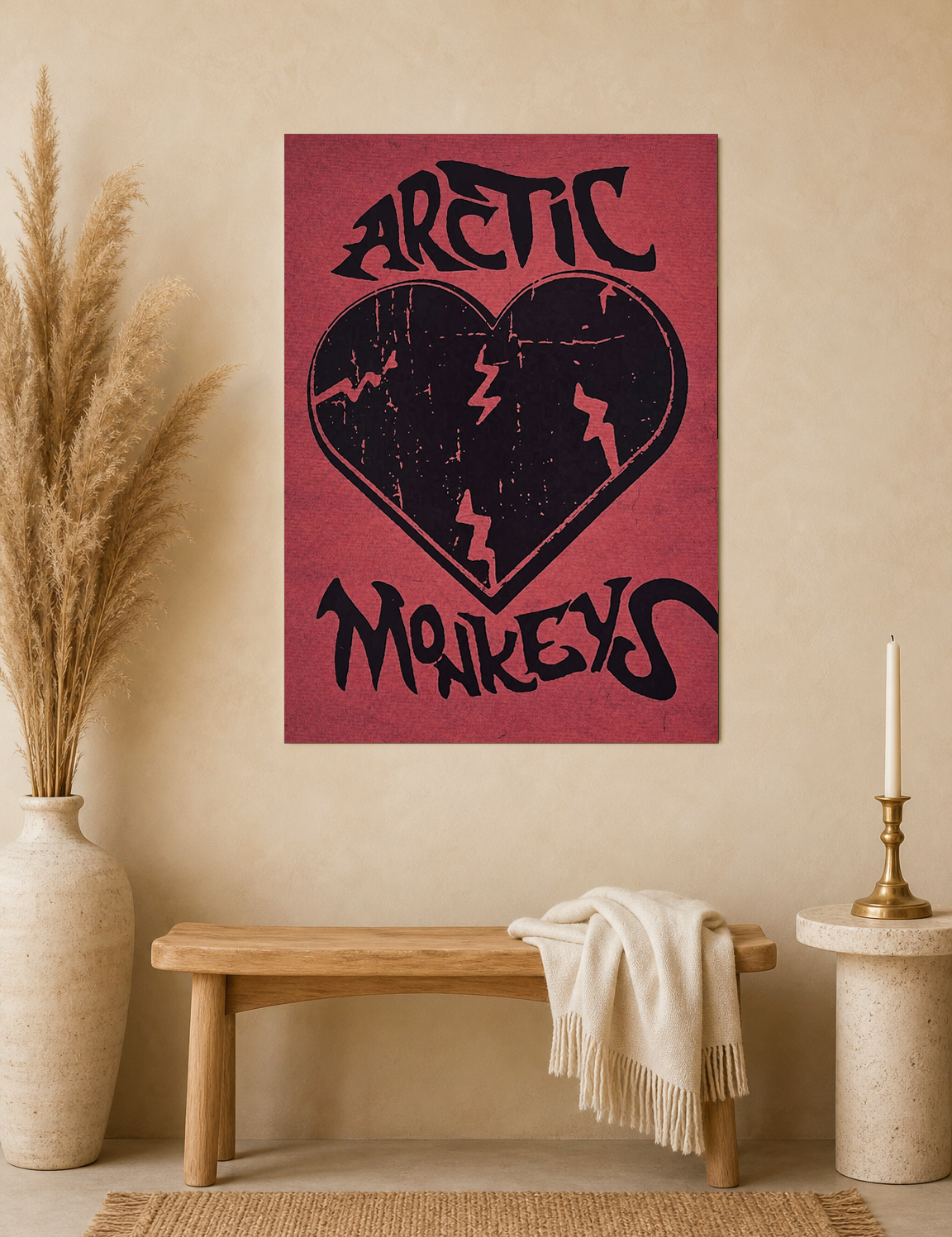 Arctic Monkeys Heart Graphic Wall Art Print - unframed mockup