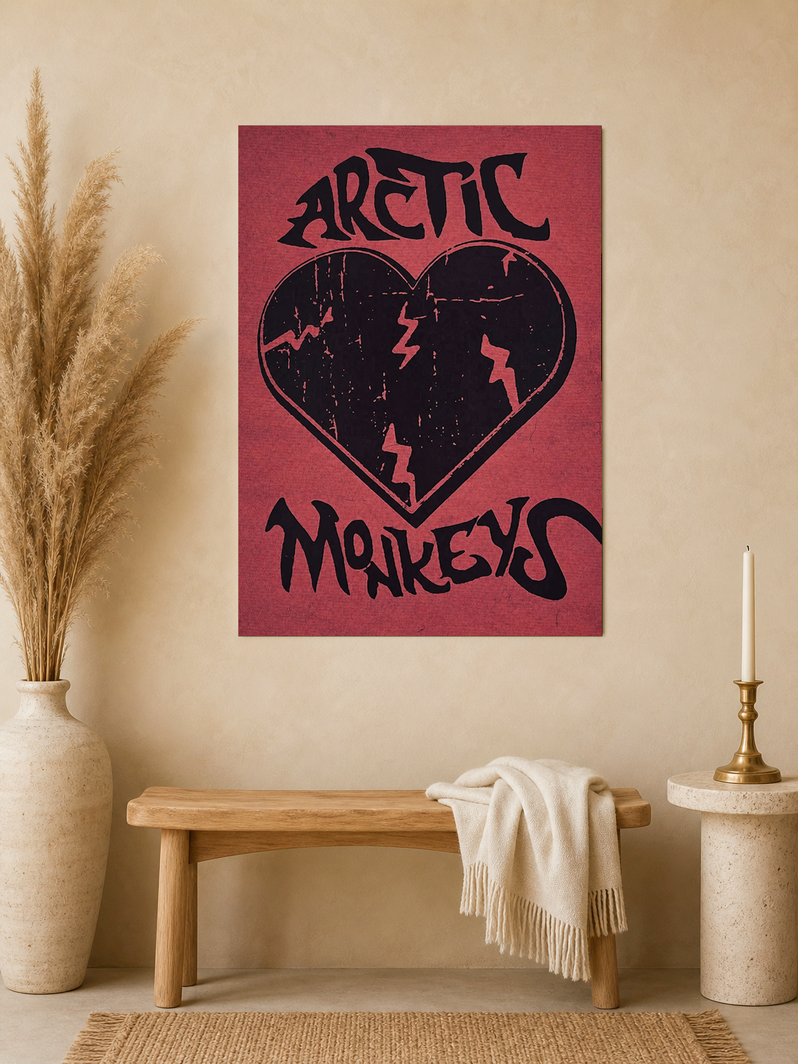Arctic Monkeys Heart Graphic Wall Art Print - unframed mockup