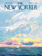 The New Yorker Sailboat Cover Wall Art Print - unframed
