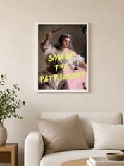 Smash the Patriarchy Feminist Wall Art Print - white framed