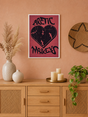 Arctic Monkeys Heart Graphic Wall Art Print - white framed