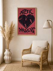 Arctic Monkeys Heart Graphic Wall Art Print - wood framed poster