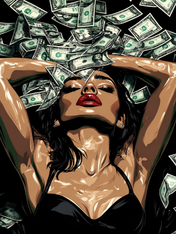 Glamorous Money Rain Wall Art Print - unframed