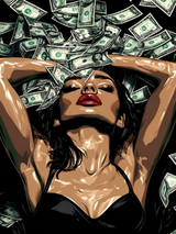 Glamorous Money Rain Wall Art Print