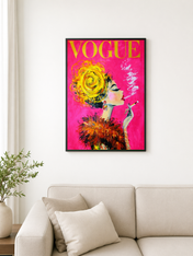 Vogue Inspired Fashion Wall Art Print - black framed
