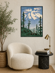 Tatry Mountain Travel Poster Wall Art Print - black framed