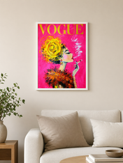 Vogue Inspired Fashion Wall Art Print - white framed
