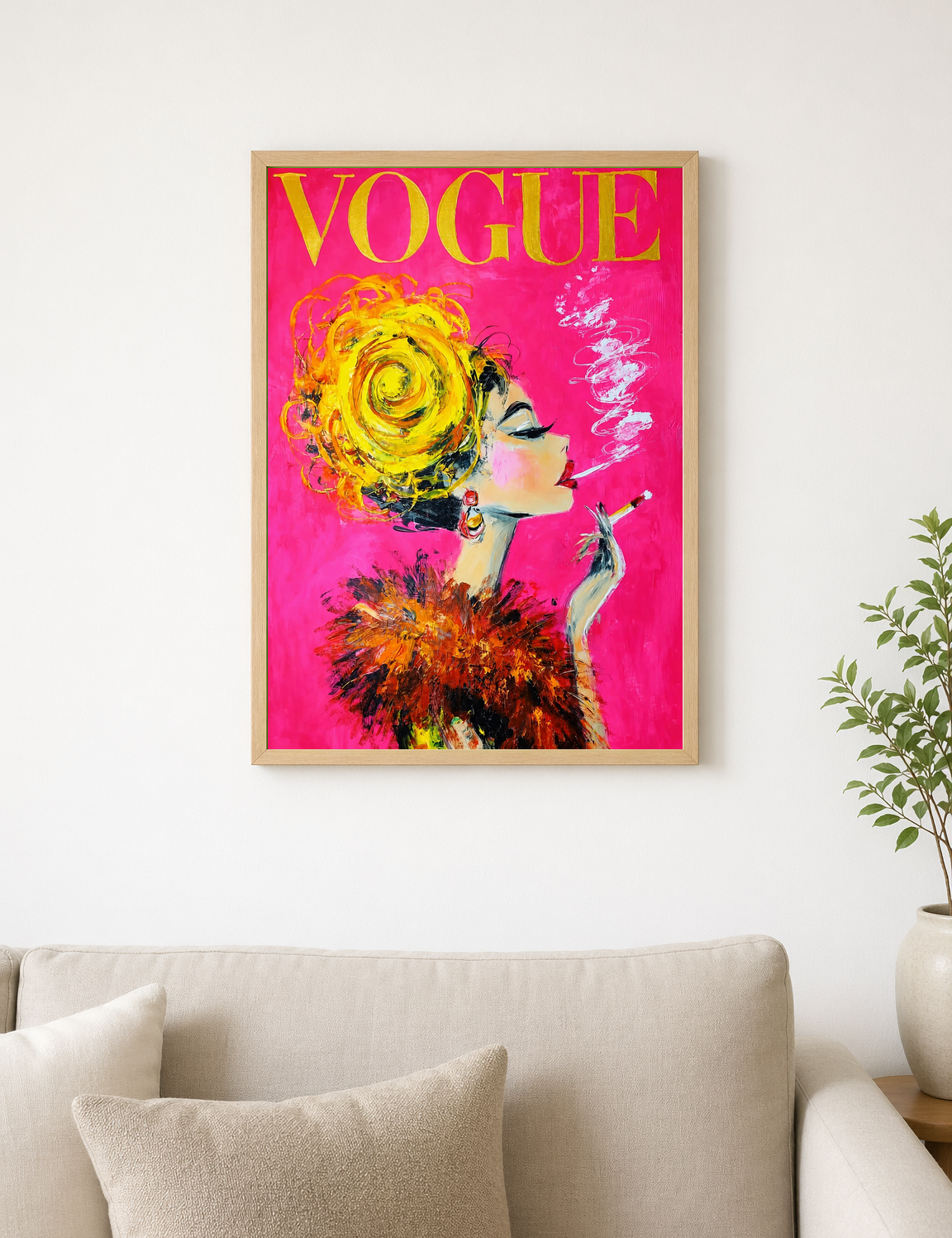Vogue Inspired Fashion Wall Art Print - wood framed poster