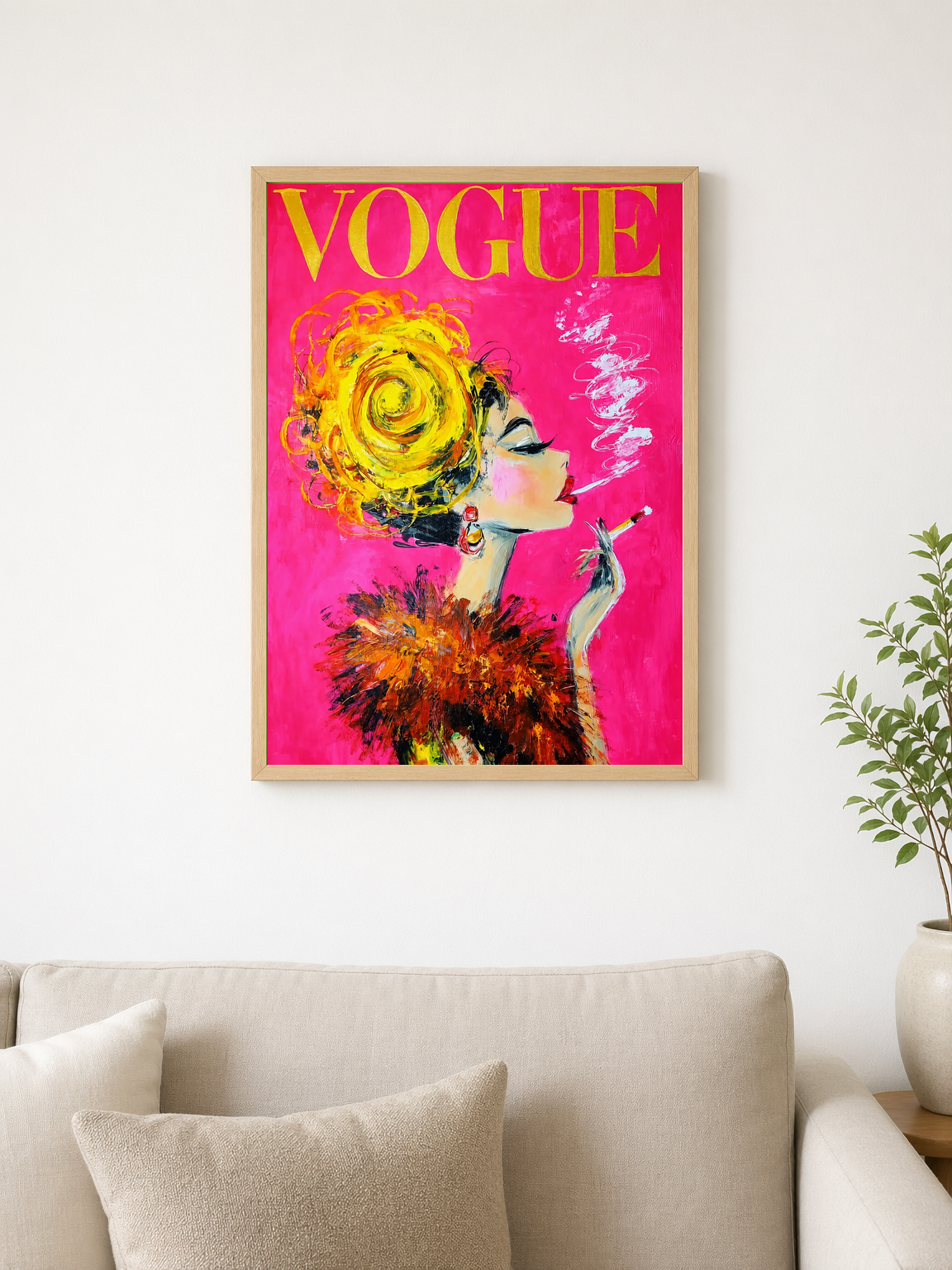 Vogue Inspired Fashion Wall Art Print - wood framed poster