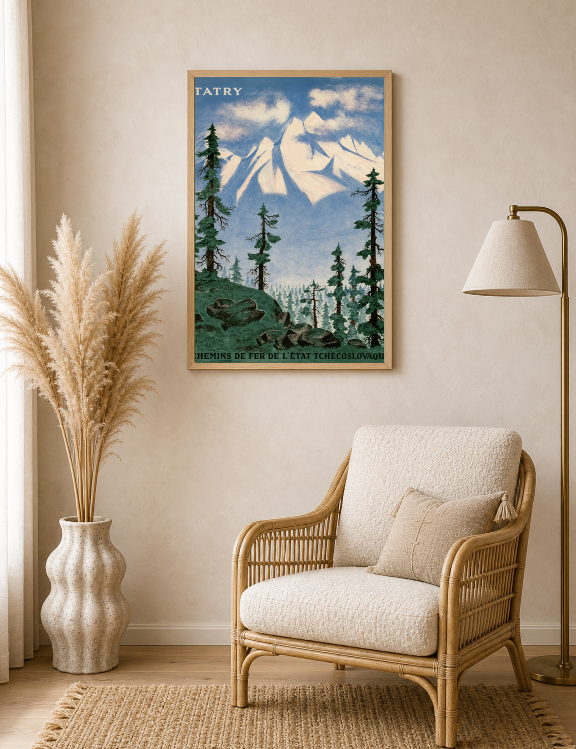 Tatry Mountain Travel Poster Wall Art Print - wood framed poster