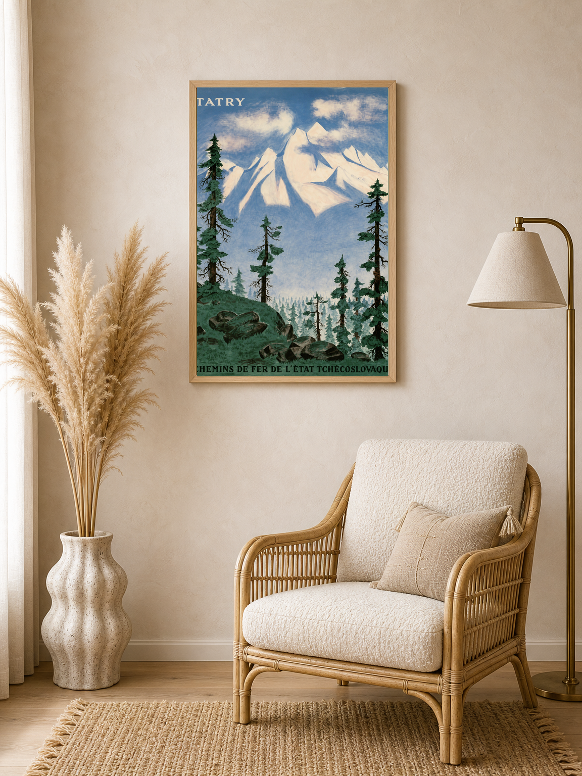 Tatry Mountain Travel Poster Wall Art Print - wood framed poster