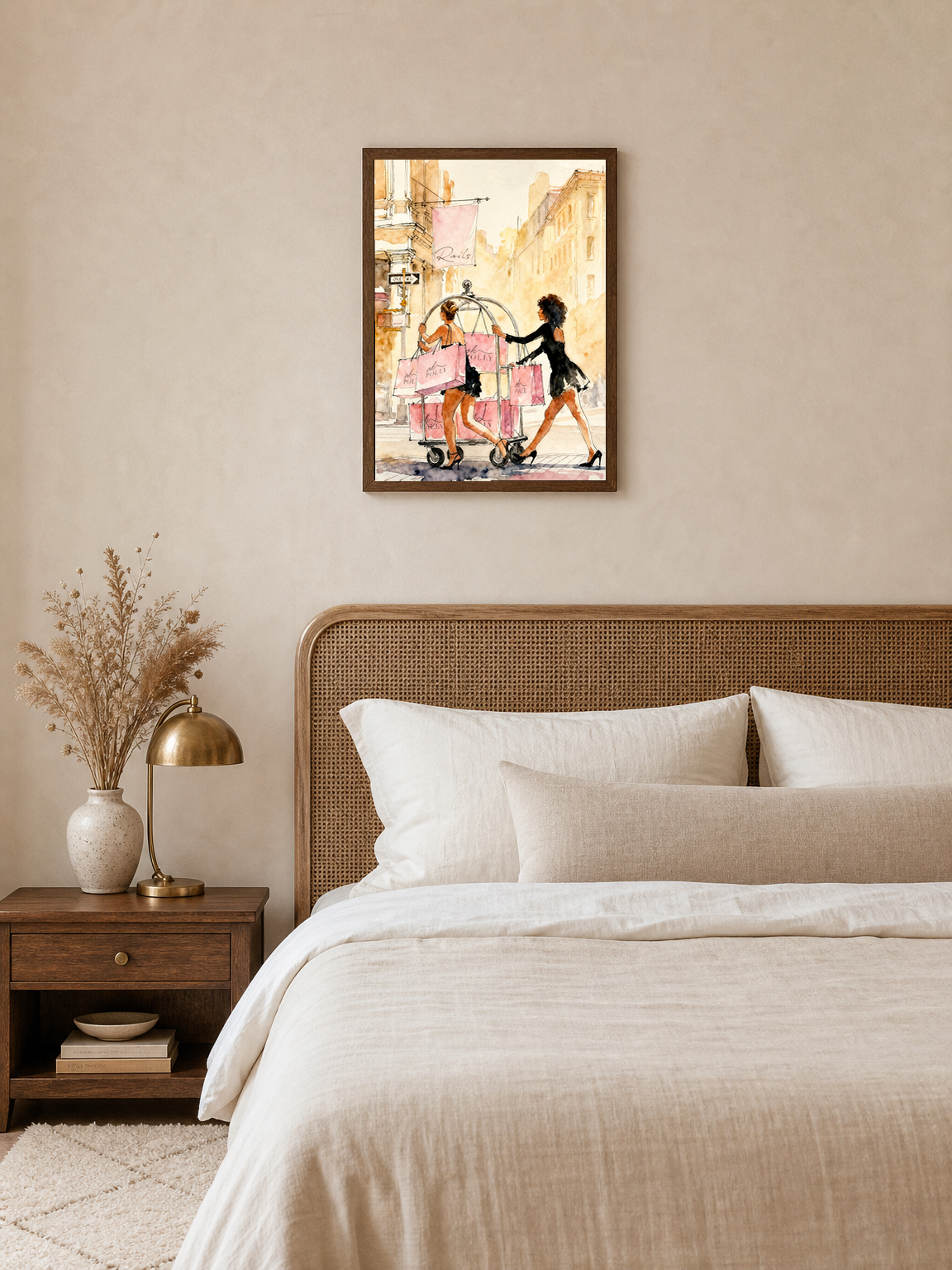 Wall Art Print - dark wood framed