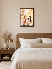 Wall Art Print - dark wood framed
