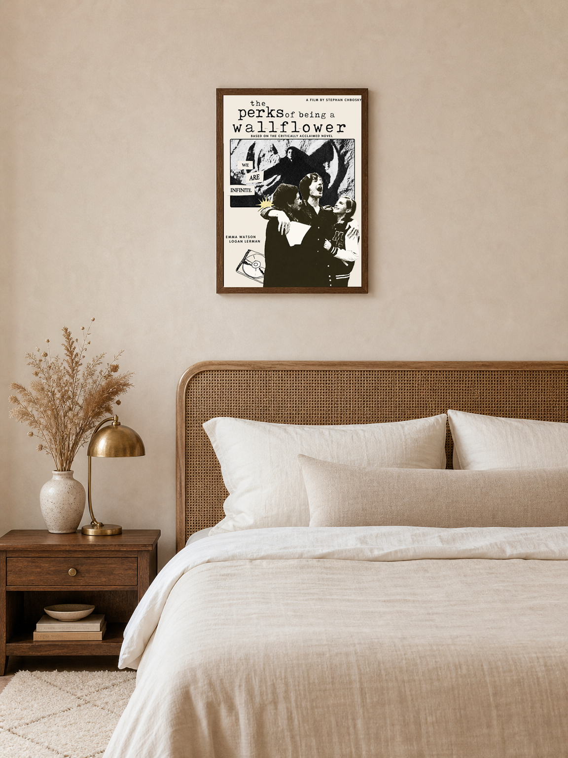 The Perks of Being a Wallflower Wall Art Print - dark wood framed