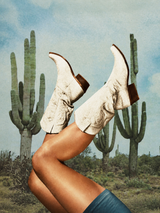 Surreal Cowboy Boots Desert Wall Art Print