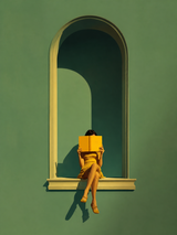 Minimalistischer Leser in Bogenwandkunst-Kunstdruck