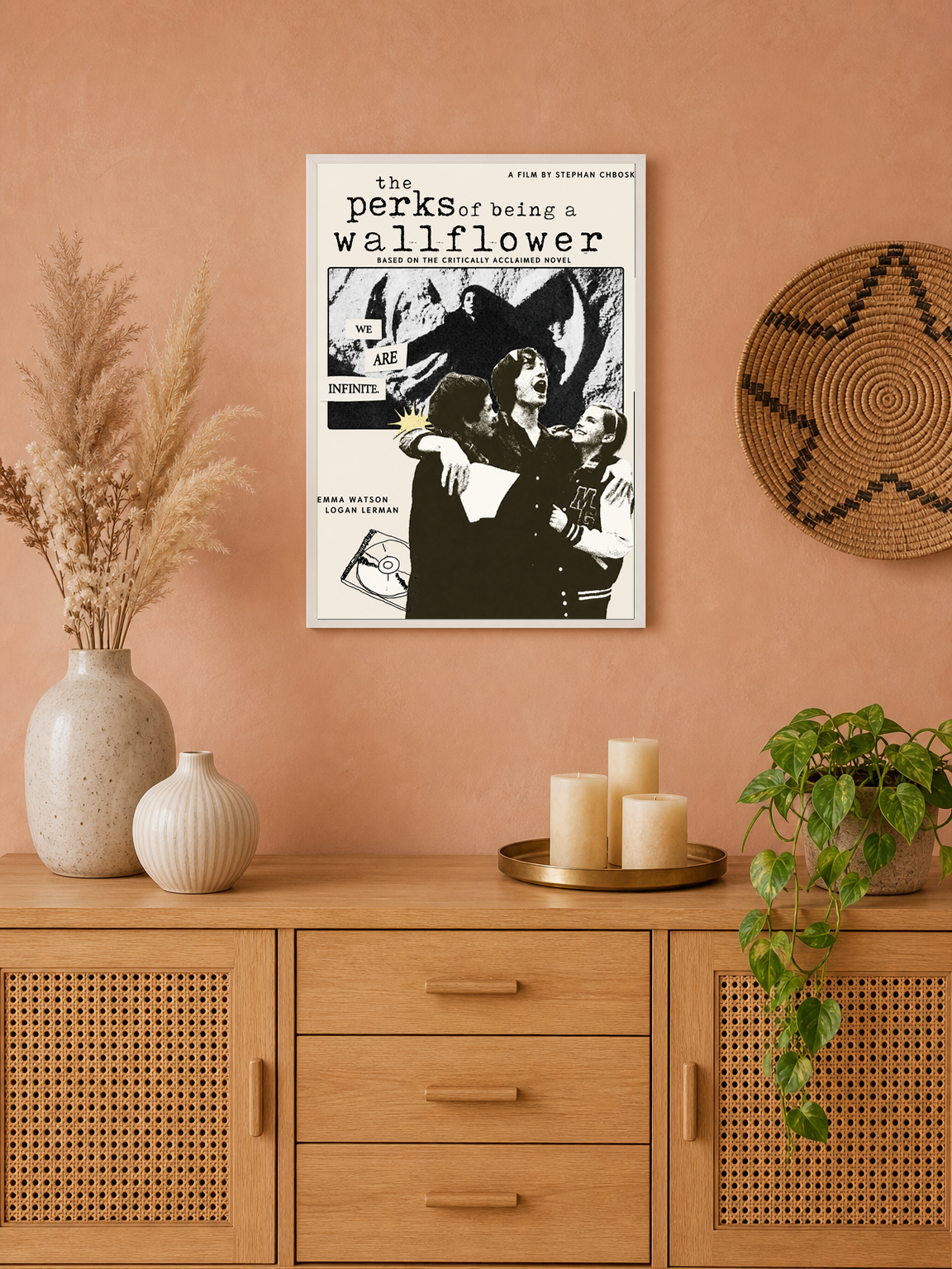 The Perks of Being a Wallflower Wall Art Print - white framed