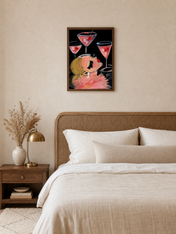 Wall Art Print - dark wood framed