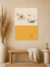 Minimalist Poolside & Surf Wall Art Print - unframed mockup