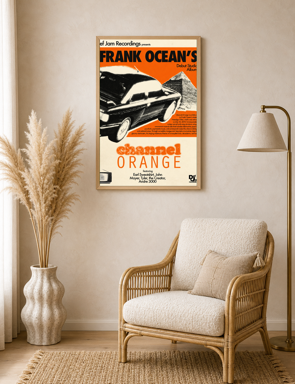 Frank Ocean Channel Orange Wall Art Print - wood framed poster
