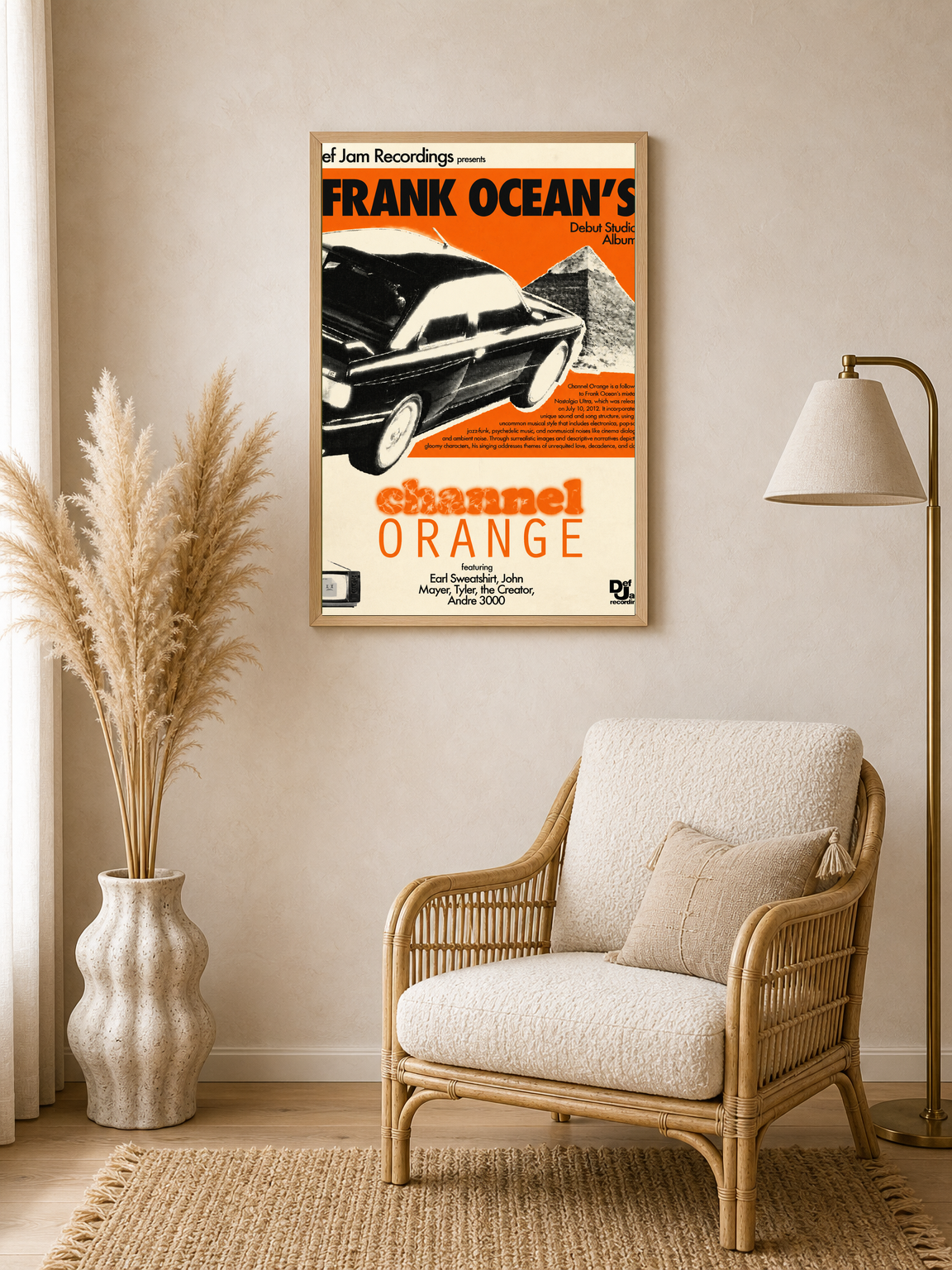 Frank Ocean Channel Orange Wall Art Print - wood framed poster