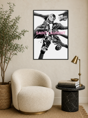 Saint Laurent Champagne Toast Wall Art Print - black framed