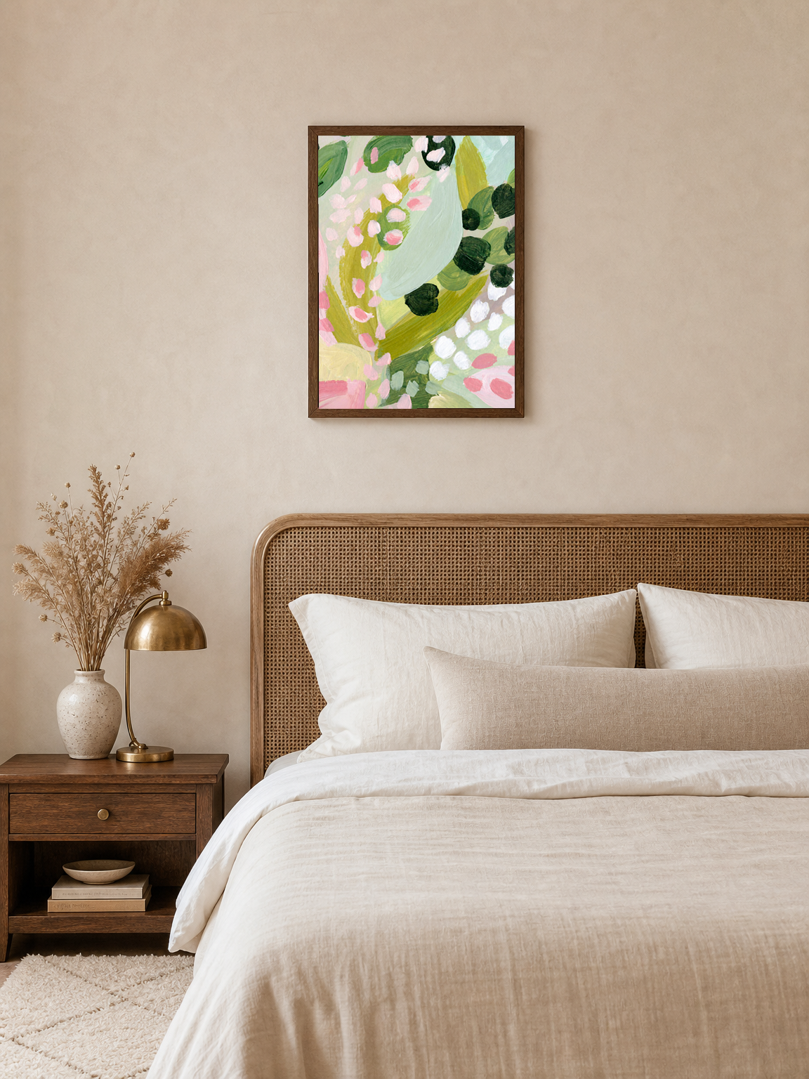 Wall Art Print - dark wood framed