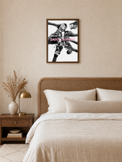 Saint Laurent Champagne Toast Wall Art Print - dark wood framed