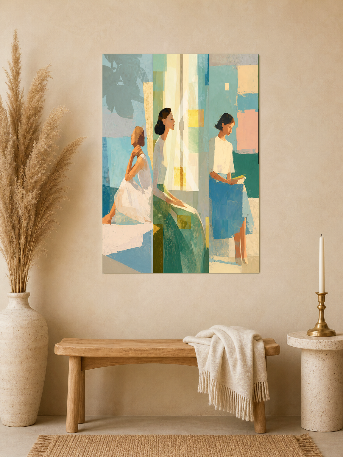 Modern Abstract Women Wall Art Print - unframed mockup