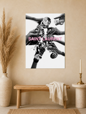 Saint Laurent Champagne Toast Wall Art Print - unframed mockup