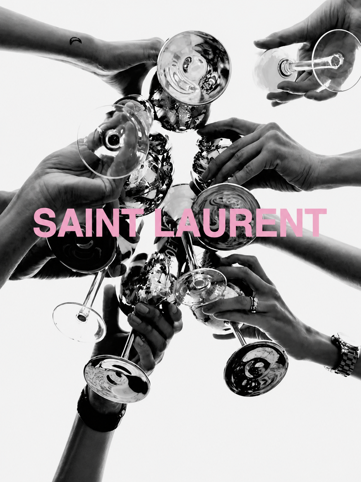 Saint Laurent Champagne Toast Wall Art Print - unframed