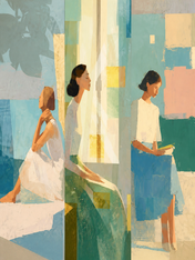 Modern Abstract Women Wall Art Print - unframed