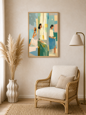 Modern Abstract Women Wall Art Print - wood framed poster