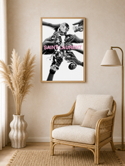 Saint Laurent Champagne Toast Wall Art Print - wood framed poster