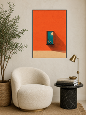 Minimalist Reader in Window Wall Art Print - black framed