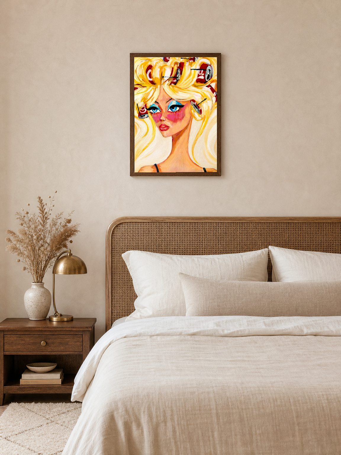 Wall Art Print - dark wood framed