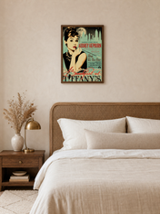 Breakfast at Tiffany's Vintage Wall Art Print - dark wood framed