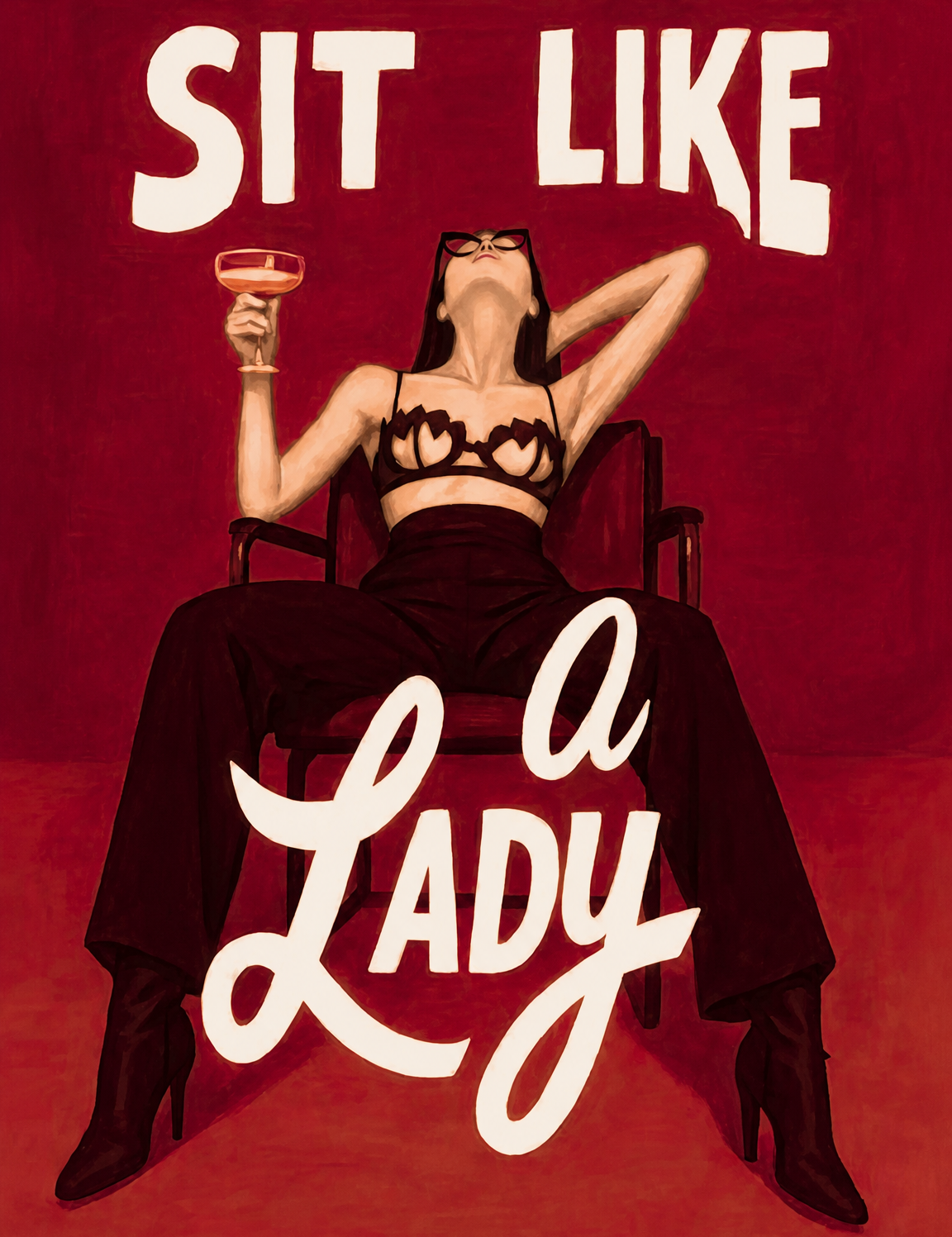 Sit Like a Lady Feminist Wall Art Print - unframed