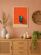 Minimalist Reader in Window Wall Art Print - white framed
