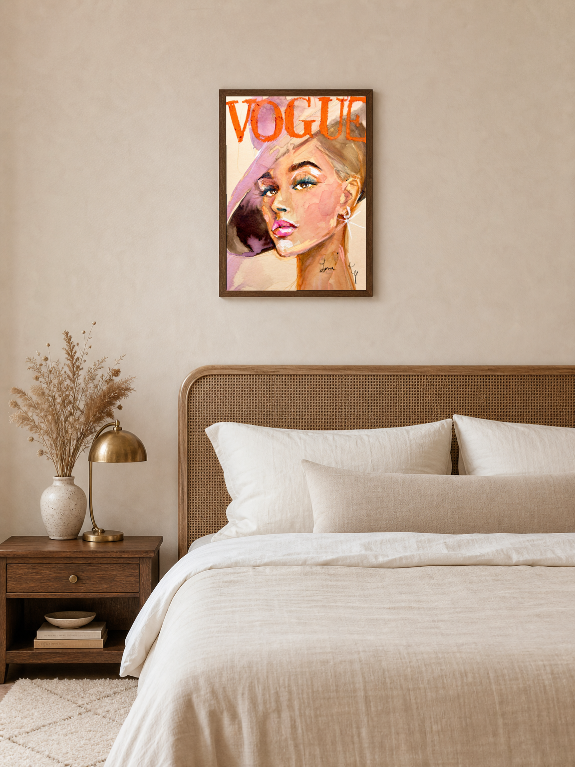 Wall Art Print - dark wood framed
