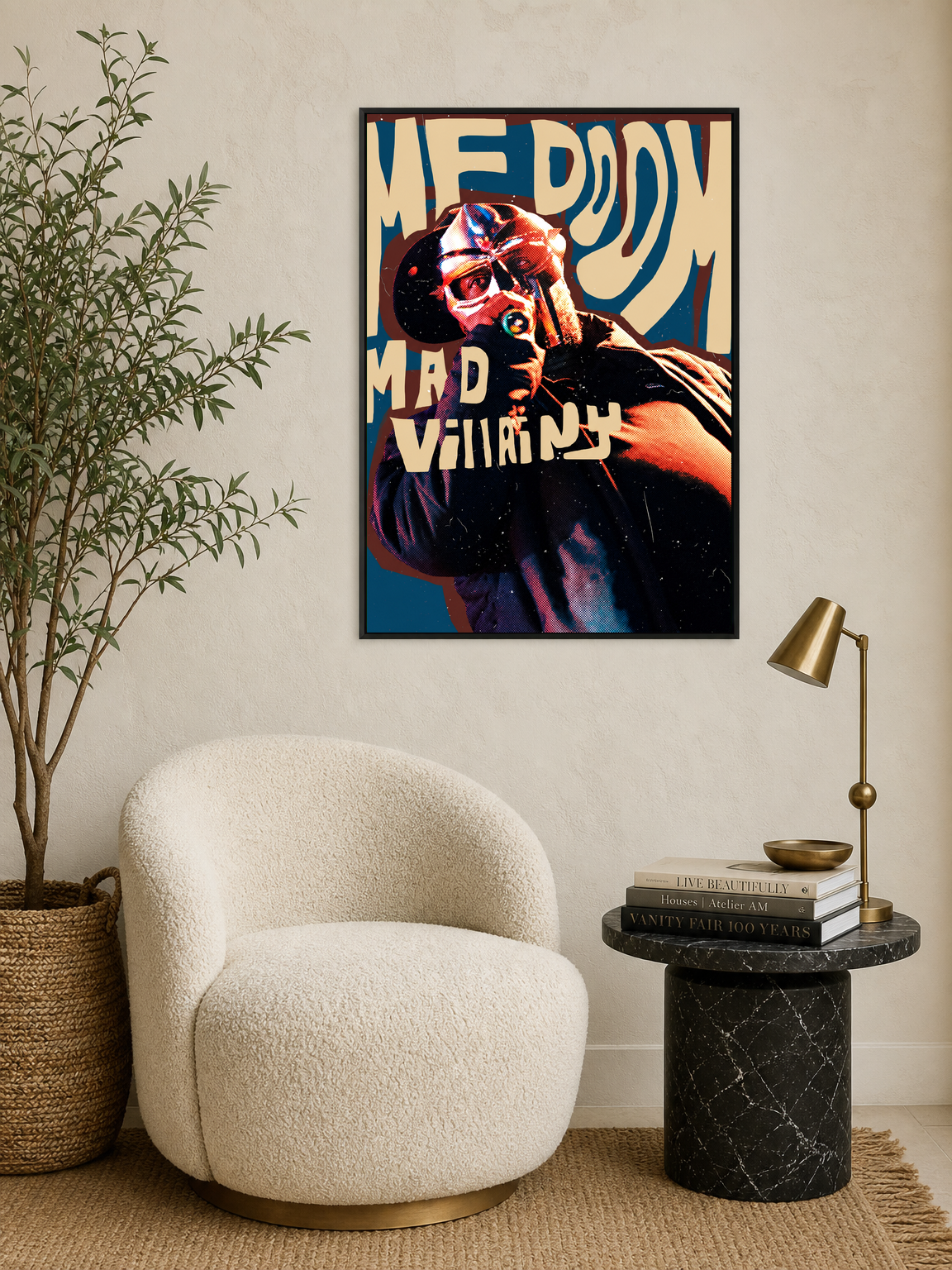MF DOOM Madvillainy Rap Poster Wall Art Print - black framed