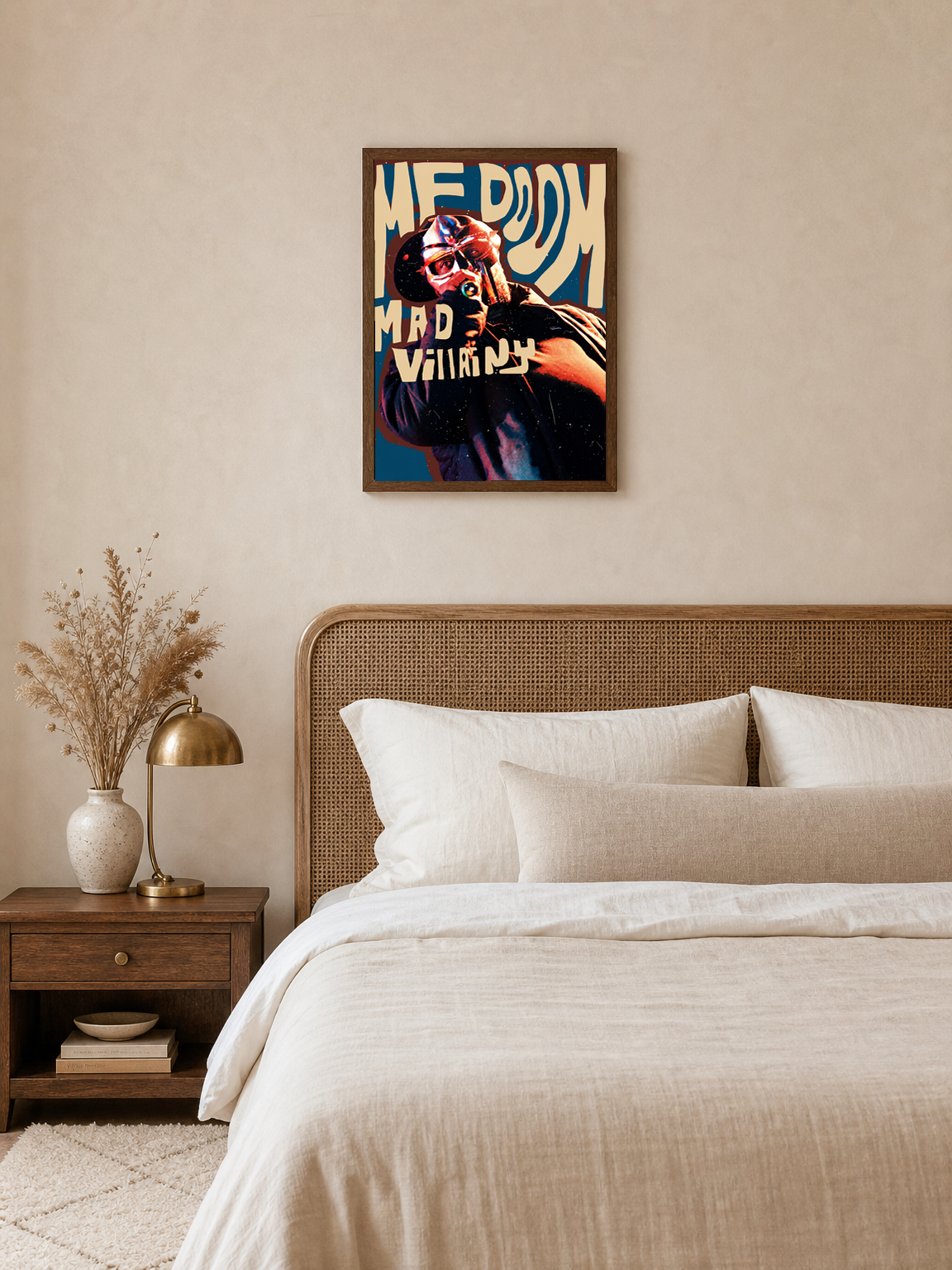MF DOOM Madvillainy Rap Poster Wall Art Print - dark wood framed
