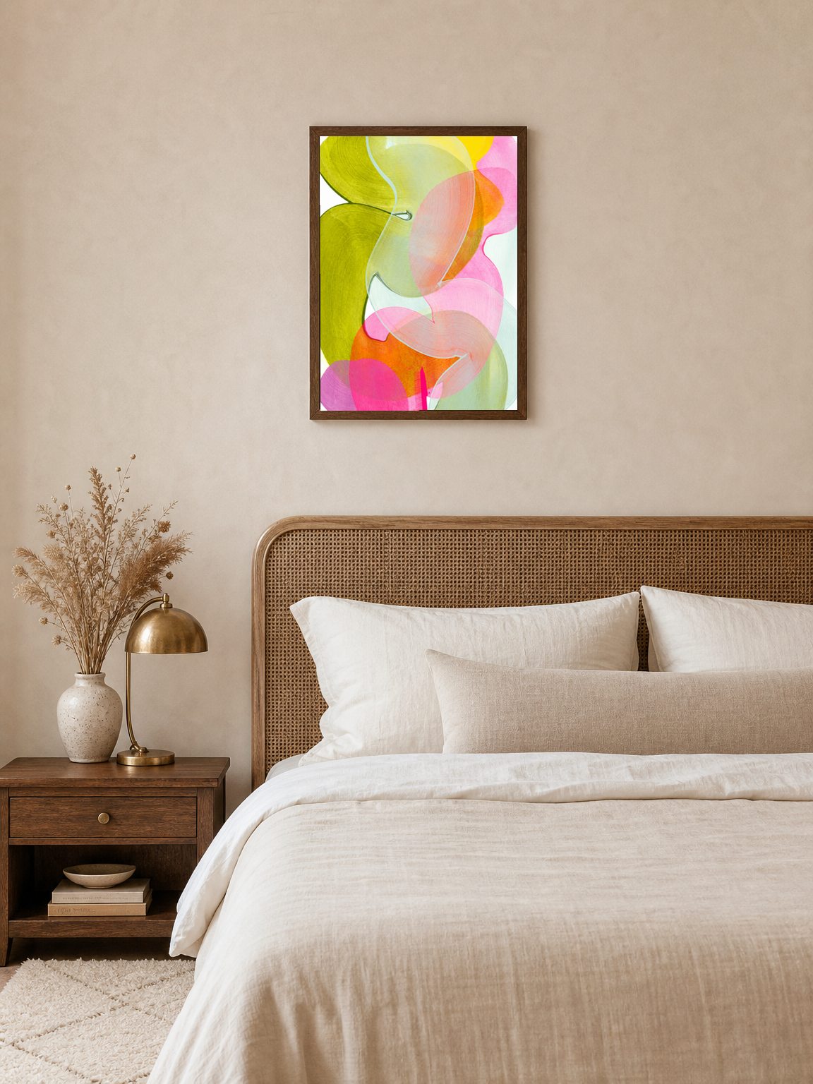 Wall Art Print - dark wood framed