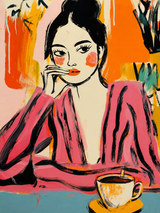 Pink Feminine Portrait Wall Art Print