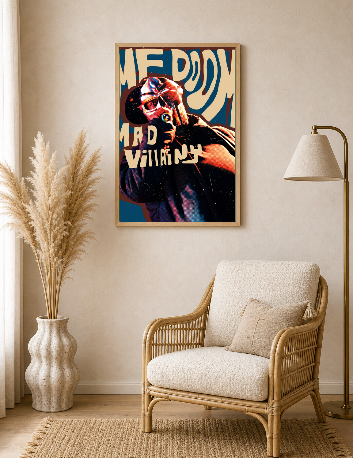 MF DOOM Madvillainy Rap Poster Wall Art Print - wood framed poster